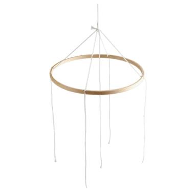 Imagem de Dynwave Móbile de madeira para bebê com sino de vento, artesanato criativo para decoração de quarto infantil, fácil de fazer você mesmo, pingente para, 23cm 4 Furos