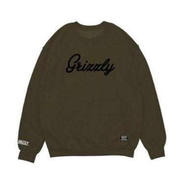Imagem de Moletom Grizzly Script Logo Crewneck Masculino-Masculino