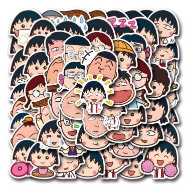 Imagem de Adesivos Chibis Marukos Chans em vinil impermeável Anime (60 unidades)