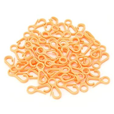 Imagem de Ganchos de clipe de chaveiro de plástico bonitos fechos de garra de lagosta ganchos de pressão para artesanato artesanal faça você mesmo, ganchos de pressão para chaveiros, (Laranja claro)