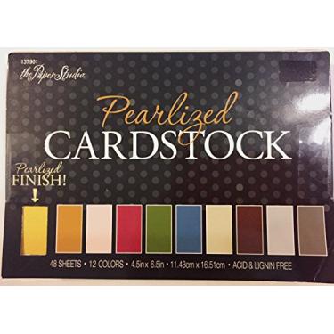 Imagem de Pacote de papel cartolina perolado 11,4 x 16,5 cm, 48 folhas em 12 cores