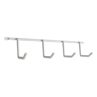 Imagem de Kit Com 3 Suportes Porta Vassouras Isabela Com 4 Ganchos Branco