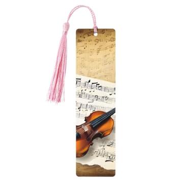 Imagem de Marcadores de página de madeira personalizados com estampa de borboleta e violoncelo, acessórios exclusivos para homens e mulheres, atendem a todas as necessidades dos amantes de livros