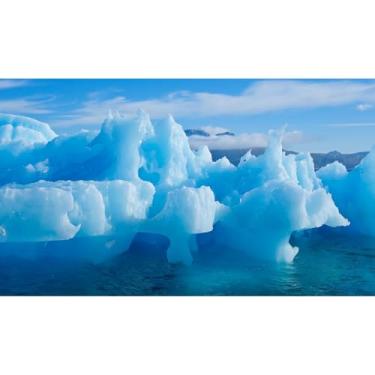 Imagem de Winter Splendid Iceberg Fish Tank Background Icebergs Formations Closeup Aquarium Background Wintry Frosty Coast Iceberg Terrarium Backgrounds Blue Winter Lake Reptile Tank Backgrounds 122 x 46 cm