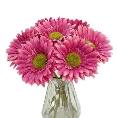 Imagem de DSforG Margaridas Africanas Falsas 20 Peças – Margaridas Gerbera de Seda Artificial para Casa, Escritório, Vasos e Projetos de Artesanato (20, Rosa Choque)