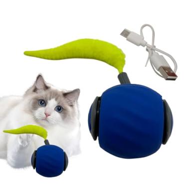 Imagem de Bola de Brinquedo para Gatos | Bola Inteligente com Cauda Móvel - Brinquedos Interativos para Felinos - para Enriquecimento, Exercício, Jogos de Caça e Diversão para Gatinhos em Ambientes Internos