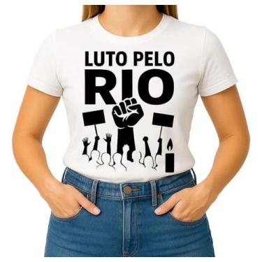 Imagem de Camiseta Camisa Adulto Feminina Masculina Algodão Luto pelo Rio de Jan