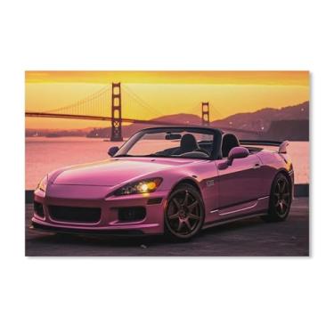 Imagem de HouLaiZhe Jdm S2000 Pôr do Sol Ponte Golden Gate Posters Tela Estética Sala Decoração de Parede Impressões Galeria Sala Decoração de Parede para Quarto Sala de Estar Escritório 11 x 17 polegadas (28 x
