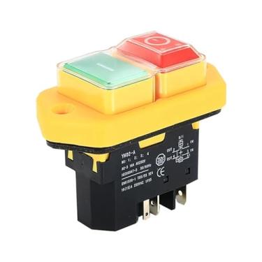 Imagem de Interruptor de botão à prova d'água YCZ3-A Dispositivo de travamento automático DZ04 DZ05 DZ-6 Botão de interruptor eletromagnético Parada de emergência trifásica (verde)