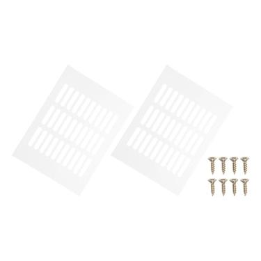 Imagem de PATIKIL 2 peças, capa de ventilação de porta de 20 x 15 cm, capa de ventilação de grade de alumínio com parafusos de montagem para porta de teto de armário de guarda-roupa, branco