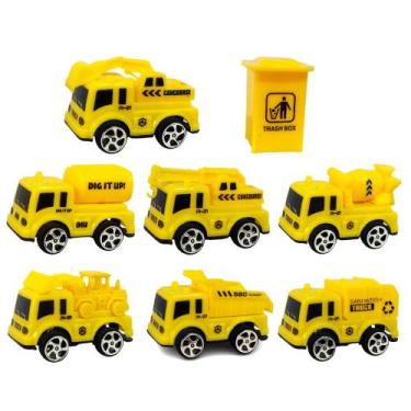 Imagem de Conjunto de Tratores e Caminhões Infantil Fricção Coleção com 7 Carrin