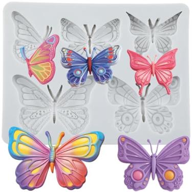 Imagem de MYPRACS Lindo molde de silicone para fondant de borboleta para decoração de bolo de açúcar, topo de cupcake, pasta de goma de chocolate, argila de polímero