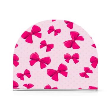 Imagem de Qilmy Arcos cor-de-rosa suporte de guardanapo acrílico, porta-guardanapos para mesas cozinha restaurante decoração de casa, suporte decorativo moderno para papel de jantar guardanapos de coquetel 320