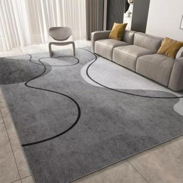 Imagem de Tapete de veludo cristal geométrico de luxo, tapete simples para quarto, sofá, mesa de centro, tapete grande para uso doméstico (1400 mm x 2000 mm/07)