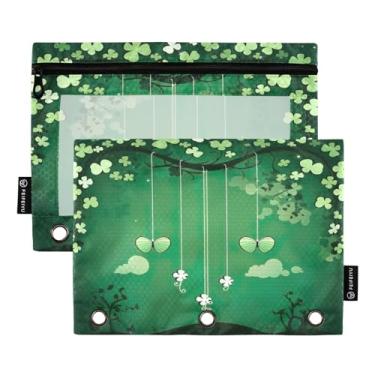 Imagem de Wassud Trevo de três folhas, pacote com 2 pastas, pastas de bolso com 3 furos, organizador de fichários para casa, escritório