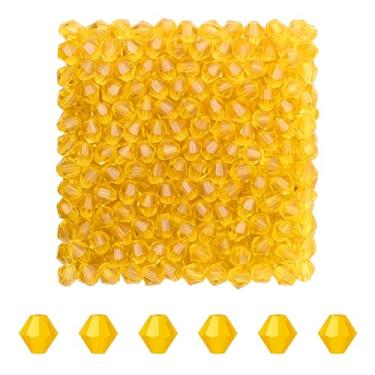 Imagem de Mandala Crafts Contas de cristal bicone de ouro de 4 mm – 1500 contas de vidro facetadas para fabricação de joias, suprimentos de contas, artesanato DIY, pulseiras, colares, brincos e contas