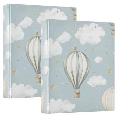 Imagem de xigua Balões de ar quente 3 fichários redondos comporta 200 folhas, à prova d'água, tamanho carta 3, fichários com bolsos internos transparentes de PVC e clipe de metal antiderrapante, 1 pacote