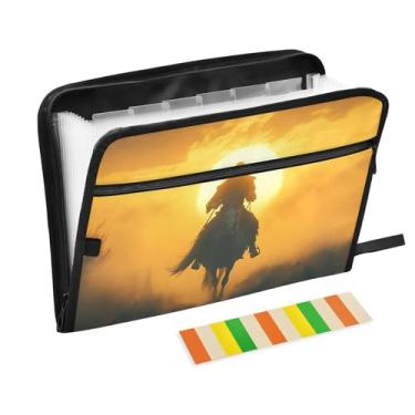 Imagem de CEBUGI Pasta expansível de 13 bolsos, impermeável, sanfonada, organizador de arquivos com etiquetas tamanho A4, organizador de documentos de papel para escola, material de escritório, caveira