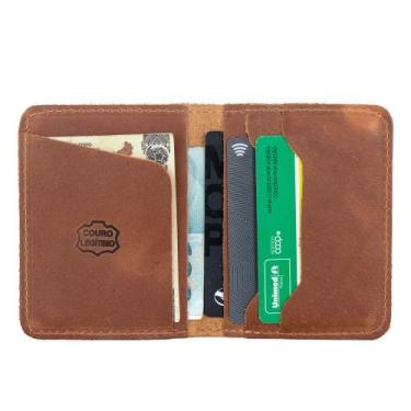 Imagem de Carteira Porta Cartão Masculino Slim de Couro Legitimo - Lucky Store, 
