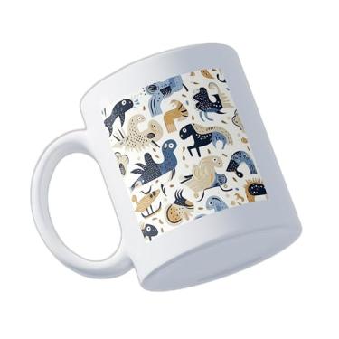 Imagem de Caneca Xícara de Café Porcelana 300ml Com Desenhos do Zodíaco