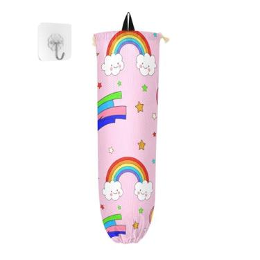 Imagem de xigua Suporte de parede para saco de plástico arco-íris com cordão, pacote com 2, organizador de sacolas de compras reutilizáveis para bolsas, meias, roupas íntimas e gravatas