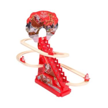 Imagem de YIJU Papai Noel Elétrico de Brinquedo com Luz e Música Subindo Escadas - Ideal para Decoração de Casa, Festas e Presentes Infantis, com 3 Figuras Do Papai Noel