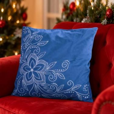 Imagem de Capa de almofada decorativa 43 x 43 cm, almofada de flanela macia ao toque, fecho de zíper oculto