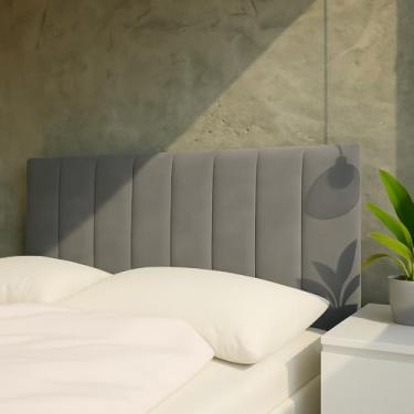 Imagem de Kit 10 Cabeceiras de Cama Box Casal Modulada 45x20cm Retangular - VÁRIOS TAMANHOS(CINZA,6)