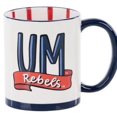 Imagem de Glory Haus Canecas de café ou sopa jumbo universitárias, pintadas à mão, 473 ml, cerâmica (Old Miss Rebels)