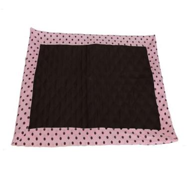 Imagem de Tapete Higiênico Impermeável para Pet, Marrom Escuro, Reutilizável e Lavável, Base Matelada com 3 Camadas, Microfibra com Bordas Estampadas (Rosa Lulu, Pequeno)