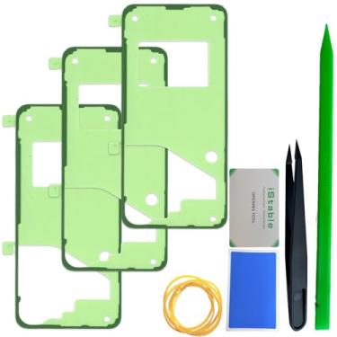 Imagem de iStable Adesivo de cobertura traseira para Samsung Galaxy S25 Substituição de fita para tampa de bateria, kit de reparo de fita adesiva dupla face pré-fabricado SM-S931B/DS (3 peças)
