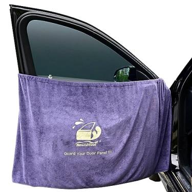 Imagem de NEWISHTOOL Protetor de painel de porta de carro para janela, toalha de microfibra impermeável reutilizável para instalação de filme de janela, ferramenta de proteção de água absorvente à prova de