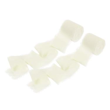 Imagem de PATIKIL Fita de franja de algodão de 3,8 cm x 5,5 m, 2 rolos de fita de algodão desgastada feita à mão para artesanato faça você mesmo, buquês, decoração de casamento, embrulho de presente, creme