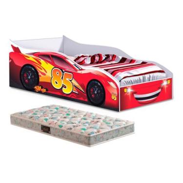 Imagem de Cama Carro McQueen Vermelho com Colchão Infantil - Loja Tigo