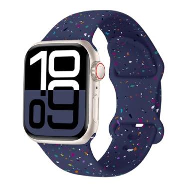 Imagem de Pulseira esportiva compatível com Apple Watch de 38 mm, 40 mm, 41 mm, 42 mm, 44 mm, 45 mm, 46 mm, 49 mm, adequada para séries 11 10 9 8 7 6 5 4 3 SE, homens e mulheres (azul escuro, 38/40/41/(42
