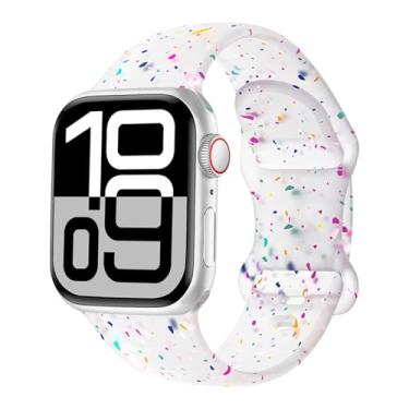 Imagem de Pulseira esportiva compatível com Apple Watch de 38 mm, 40 mm, 41 mm, 42 mm, 44 mm, 45 mm, 46 mm, 49 mm, adequada para séries 11 10 9 8 7 6 5 4 3 SE, homens e mulheres. (Transparente, 49/46/45/44/(42