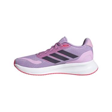 Imagem de adidas Tênis infantil Run Falcon 5, Ameixa em pó/ameixa aurora/vermelho lúcido, 10 Toddler