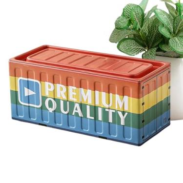 Imagem de Caixa De Armazenamento De Metal - Ferro Portátil Multifuncional Antiferrugem Decoração de Escritório - Caixas de Armazenamento com Tampa - Para Rapazes Raparigas Jovens Adolescente Viagem Casa Quarto