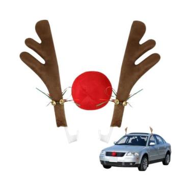 Imagem de Decoração De Carro Com Chifres De Rena Rudolph E Sino Para O Espírito 