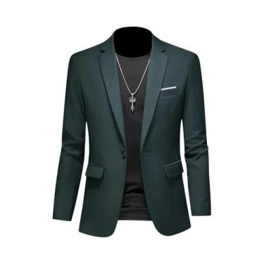 Imagem de Blazer Masculino Casual De Alta Qualidade Em Cor Sólida Para Casamento