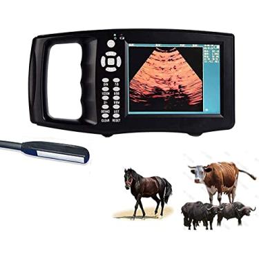 Imagem de AEWFRRV Scanner de ultrassom, scanner portátil veterinário/veterinário B-ultrassom, máquina de ultrassom 6,5 MHz para gravidez com 4 tipos de pseudo cor e 14 cm