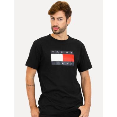 Imagem de Camiseta Tommy Jeans Masculina Regular Skate Flag Preta-Masculino