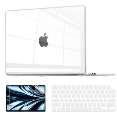 Imagem de AKIT Capa resistente a arranhões, compatível com MacBook Air de 13 polegadas, 2025, 2024, 2023, M4, M3, M2, capa rígida, resistente, modelo A3240, A3113, A2681, com teclado e tela, transparente