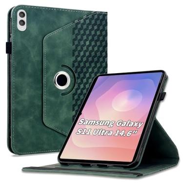 Imagem de Varohix Capa para Samsung Galaxy Tab S11 Ultra de 14,7 polegadas (SM-X936B/SM-X930), capa protetora de couro PU com rotação de 360 graus com hibernar/despertar automático, suporte para cartão e alça