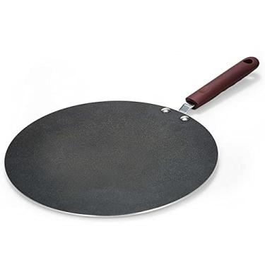 Imagem de Panela de Panqueca Crepe Plana Chapa com Espalhador Spátula Pincel Silicone Antiaderente Fácil Usar Limpar Topo Liga Alumínio