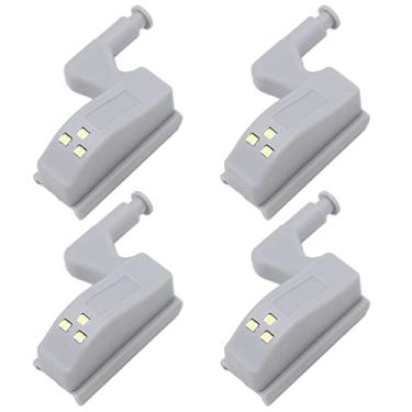 Imagem de Generic Luz de Dobradiça LED de Alto Brilho ABS Luz de Gabinete para Guarda-roupa Conjunto de 3 Contas de Lâmpada para Porta de Armário (branca + bateria)