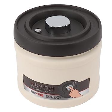 Imagem de GLOGLOW Recipiente de Embalagem para Armazenamento de Alimentos, Armazenamento Hermético de Aço Inoxidável para Grãos de café, Folhas de chá, Nozes, café Selado a Vácuo Com Vedação de um Toque