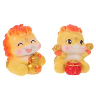 Imagem de NOLITOY 2 mini estatuetas de cavalo de resina - Decoração do Zodíaco Chinês do Ano do Cavalo 2026 - Estátua para celebração de mesa de escritório em casa