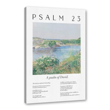 Imagem de Scripture Psalm Collection Monet Van Gogh Famosa pintura em aquarela impressa versículo bíblico pôster em tela decoração de parede de casa cristã (SKU11,27.9x35.6 cm = (28x35 cm), emoldurado (tela
