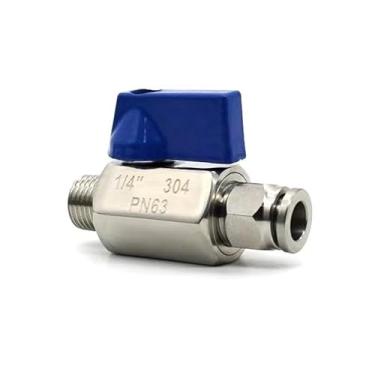 Imagem de ROUPWKWO SS304 BSPT Válvula de esfera macho com acessórios pneumáticos PC válvulas de esfera com encaixe rápido de tubo de ar 1/20.3 cm 1/10.2 cm 3/20.3 cm 1/5.1 cm (1I2 polegadas, 10 mm)